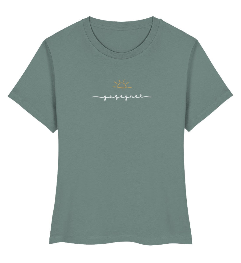 Gesegnet Frauen Shirt weiss - Damen Premium Organic Shirt Stella Muser Shirt ST/ST Shirtee Green Bay S 