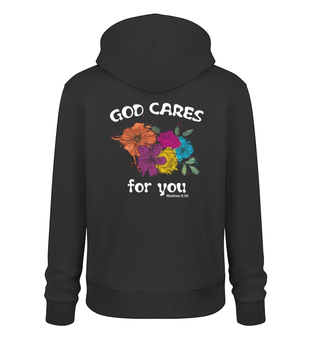 GOD CARES BACKPRINT - Unisex Organic Hoodie 2.0 ST/ST Cruiser Hoodie 2.0 ST/ST Shirtee Black XS 