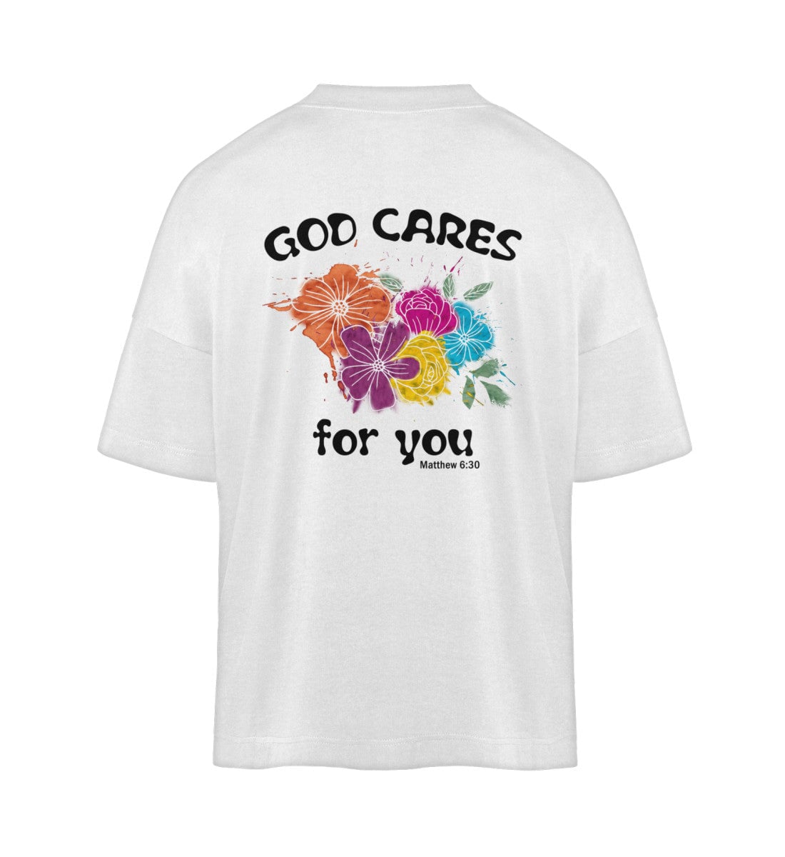 GOD CARES SHIRT BACKPRINT - Organic Oversized Shirt ST/ST Blaster Oversized Shirt ST/ST Shirtee White S 