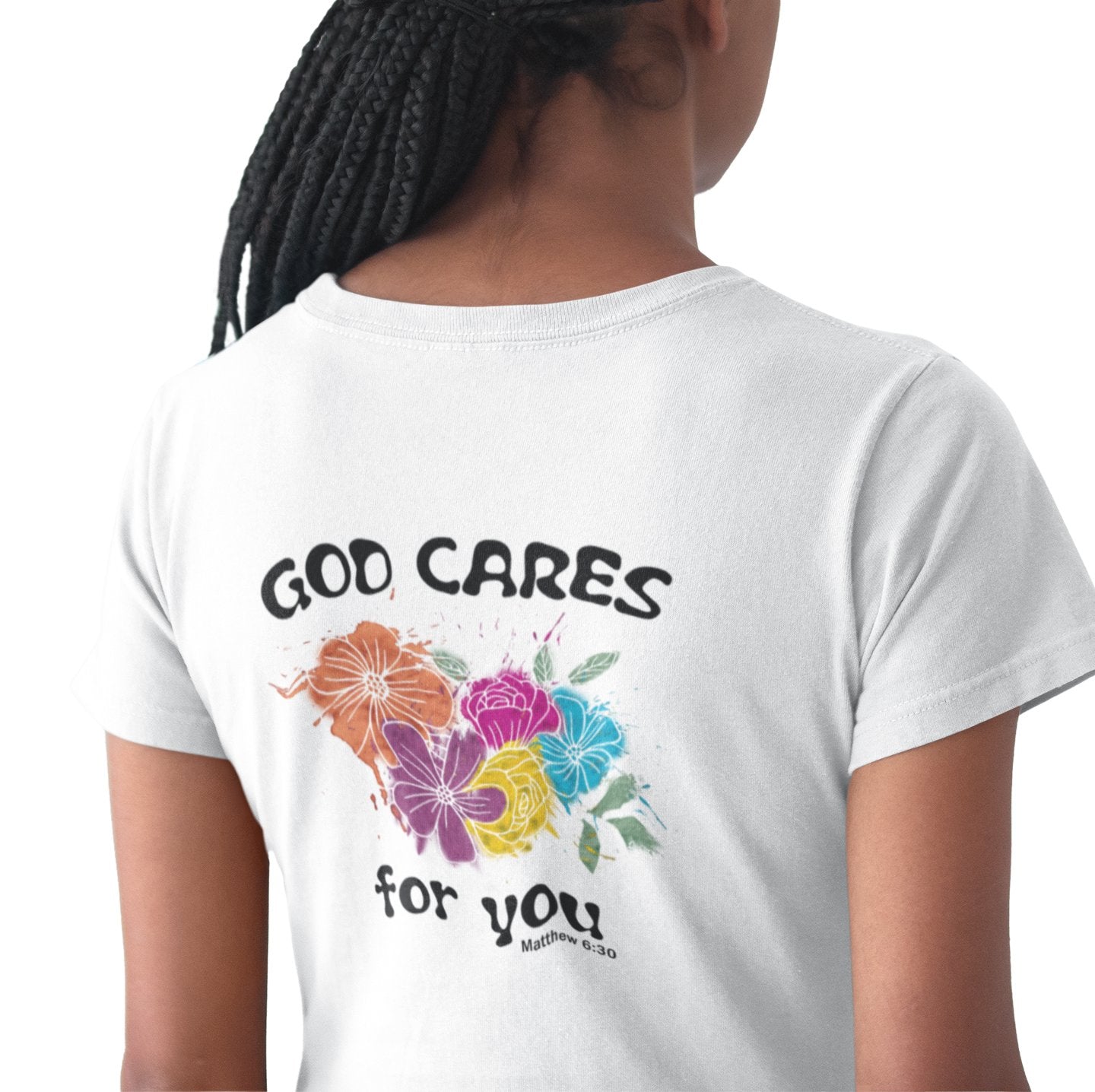 GOD CARES STREETWEAR FRAUEN SHIRT BACKPRINT Stella Muser Shirt ST/ST Shirtee 