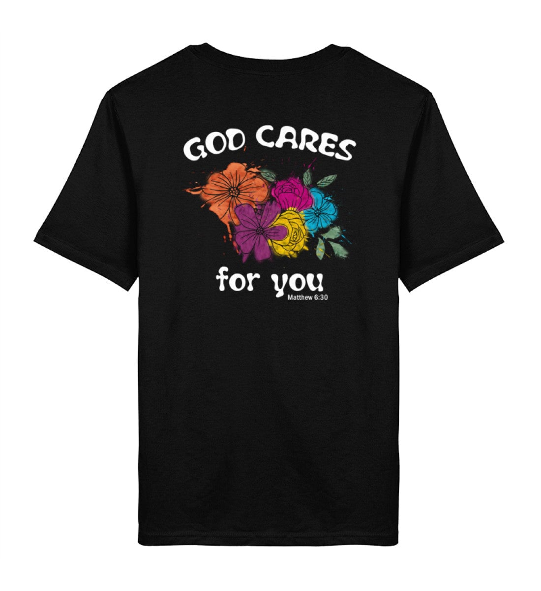 GOD CARES STREETWEAR SHIRT BACKPRINT Creator T-Shirt 2.0 ST/ST Shirtee Schwarz XS 