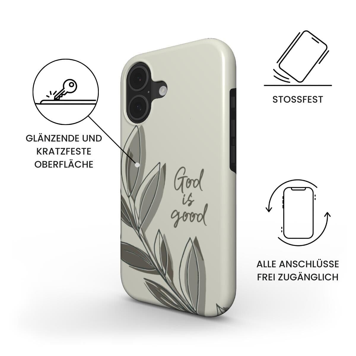 God is good Robuste Handyhülle in Creme Tech Accessories Podbase 