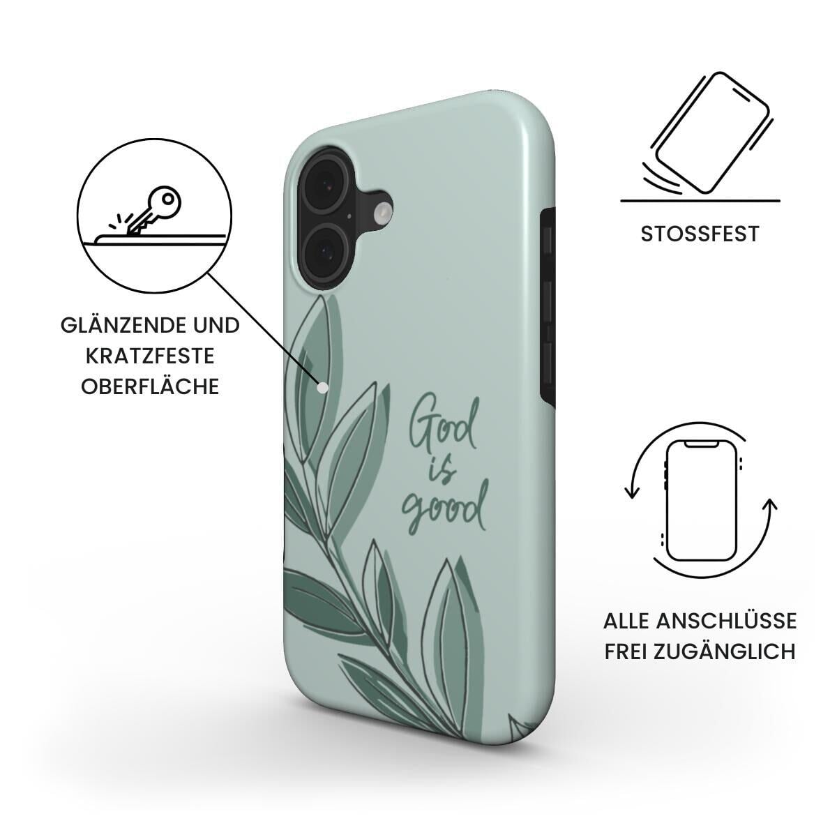 God is good Robuste Handyhülle in Mint Tech Accessories Podbase 