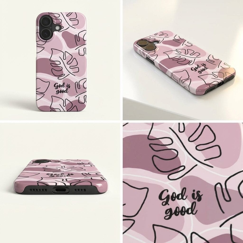 GOD IS GOOD ultradünne Handyhülle in Puderrosa Tech Accessories Podbase 
