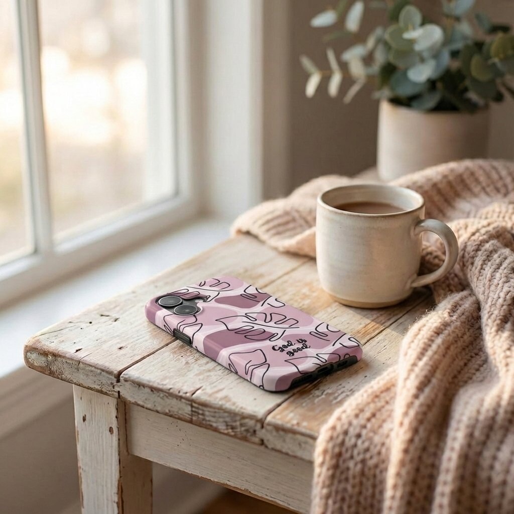 GOD IS GOOD ultradünne Handyhülle in Puderrosa Tech Accessories Podbase 