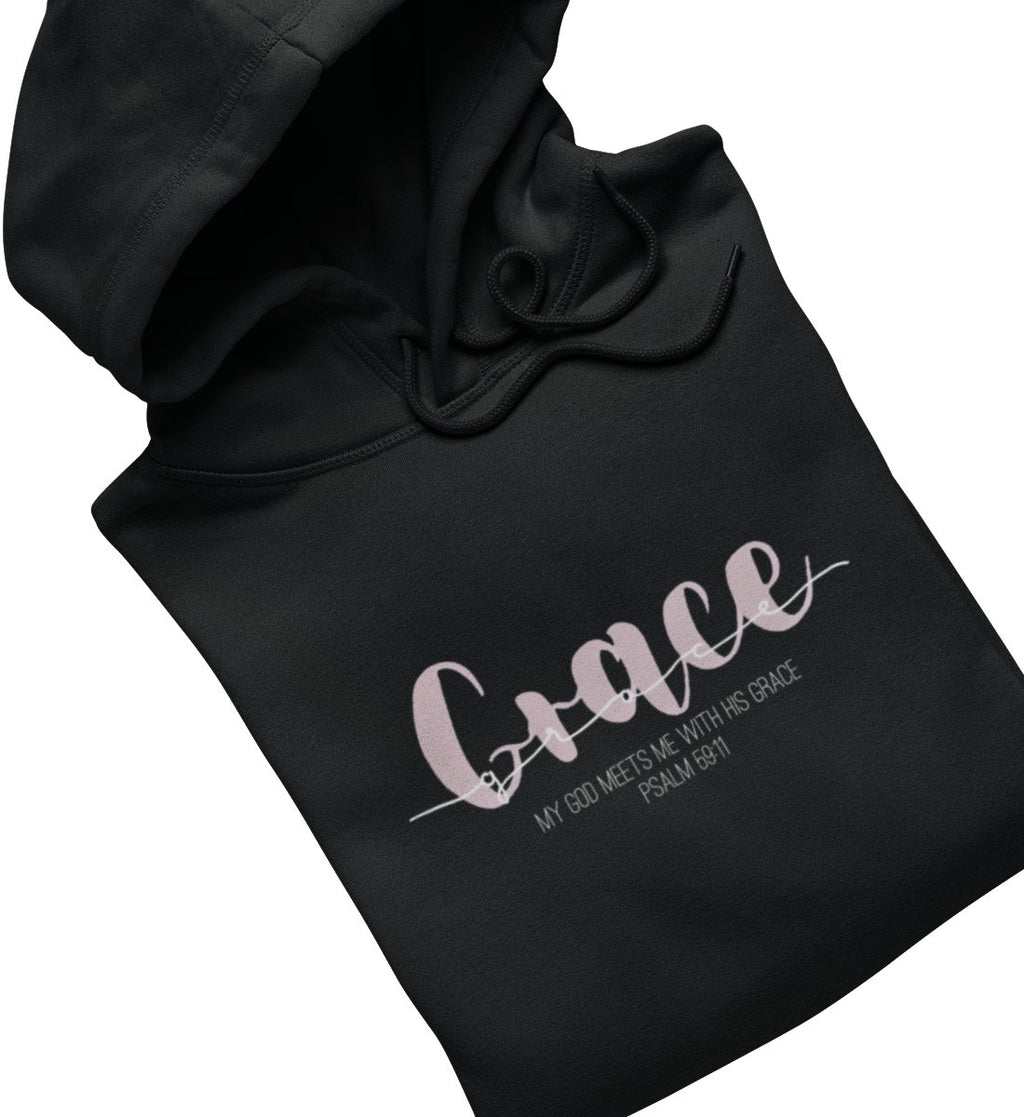 GOD'S GRACE FRAUEN HOODIE PINK Damen Organic Hoodie B&C Shirtee 