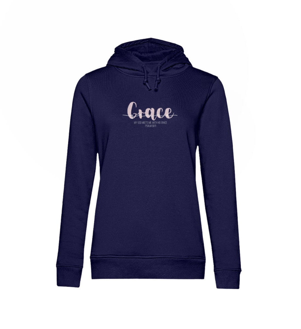 GOD's GRACE FRAUEN HOODIE rosa - Damen Organic Hoodie B&C Damen Organic Hoodie B&C Shirtee Navy XS 