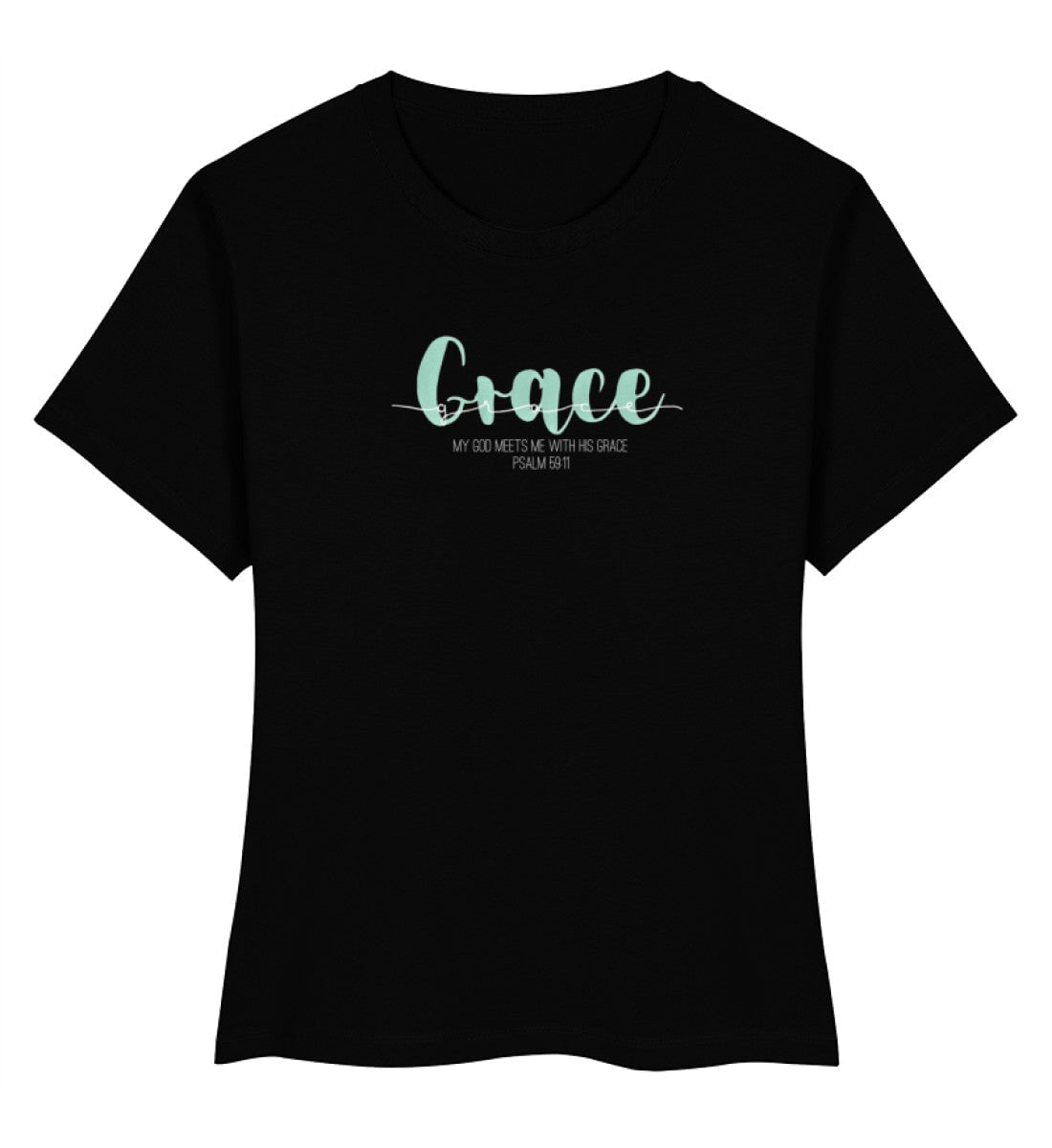 GOD's GRACE FRAUEN SHIRT grün - Damen Premium Organic Shirt Stella Muser Shirt ST/ST Shirtee Black XS 