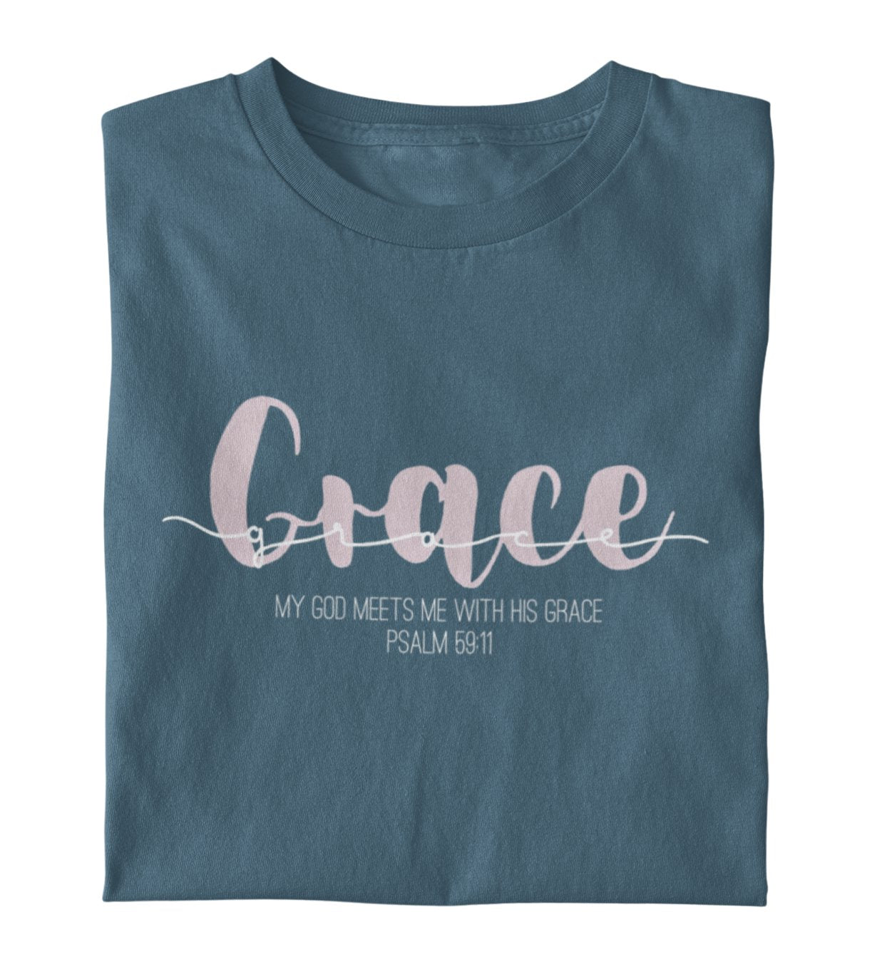 GOD'S GRACE SHIRT PINK Creator T-Shirt 2.0 ST/ST Shirtee Schieferblau XS 