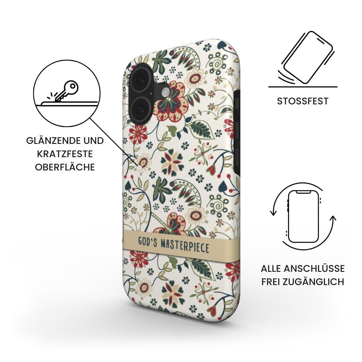 God's Masterpiece Robuste Handyhülle in Creme Tech Accessories Podbase 