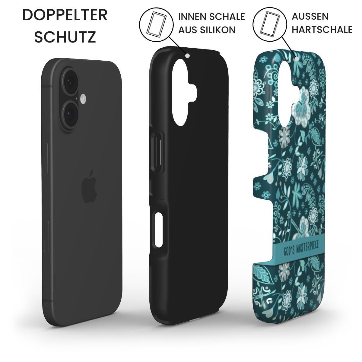 God's Masterpiece Robuste Handyhülle in Petrol Tech Accessories Podbase 