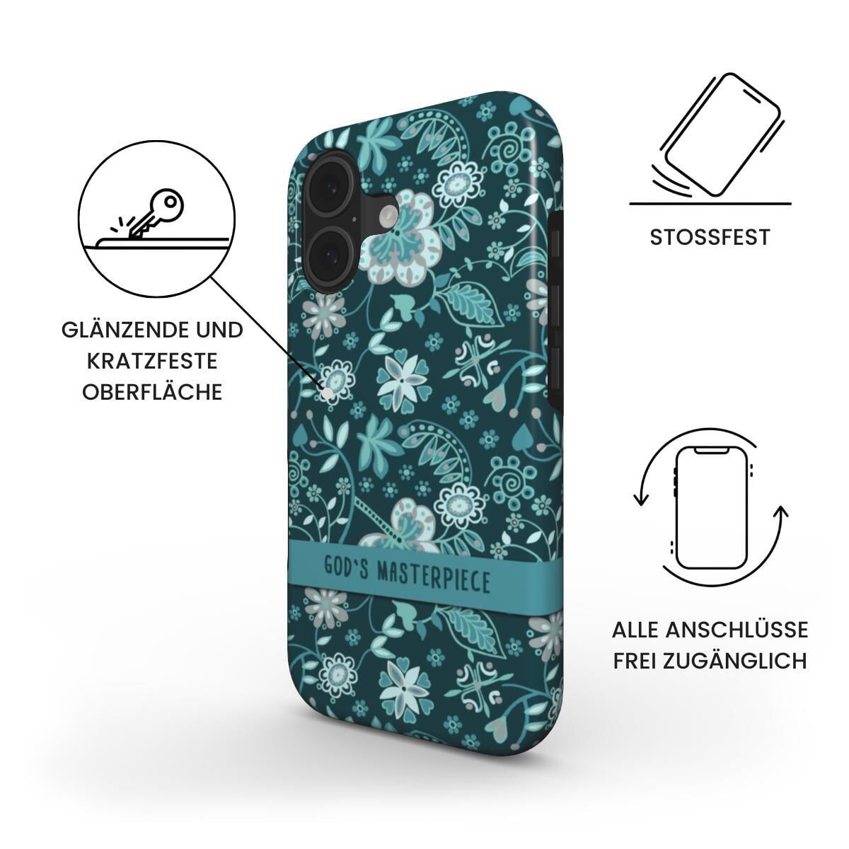 God's Masterpiece Robuste Handyhülle in Petrol Tech Accessories Podbase 