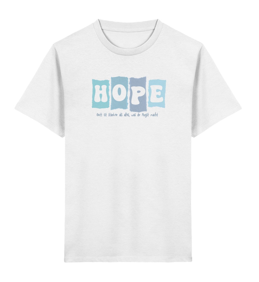 GOTT IST STÄRKER KINDER SHIRT BLAU Mini Creator T-Shirt 2.0 ST/ST Shirtee Weiß 3/4 