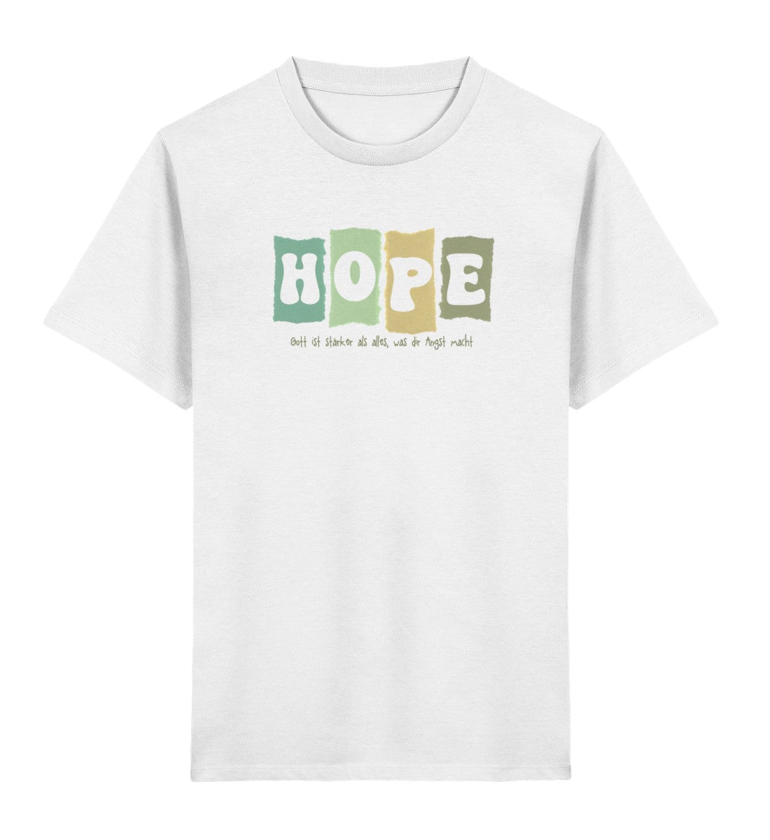 GOTT IST STÄRKER KINDER SHIRT GRÜN Mini Creator T-Shirt 2.0 ST/ST Shirtee Weiß 3/4 