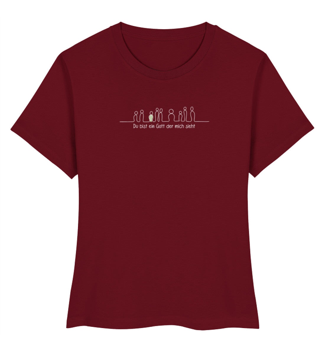 GOTT SIEHT MICH FRAUEN SHIRT Stella Muser Shirt ST/ST Shirtee Burgund XS 