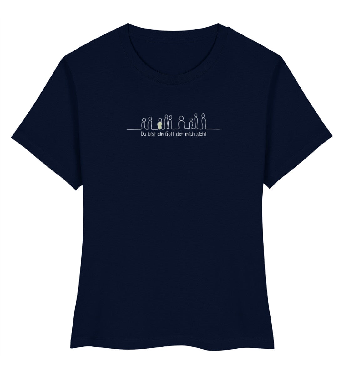 GOTT SIEHT MICH FRAUEN SHIRT Stella Muser Shirt ST/ST Shirtee Dunkelblau XS 