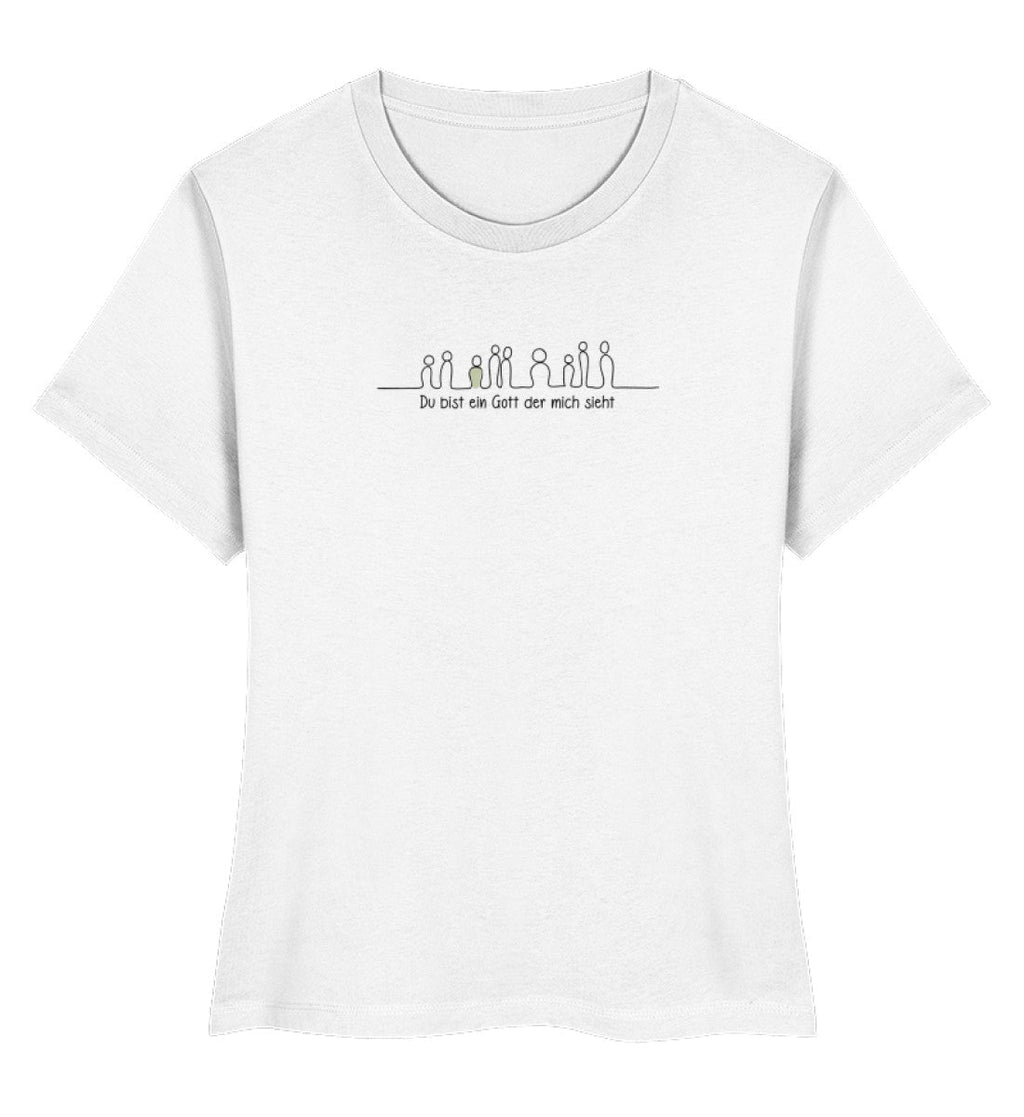 GOTT SIEHT MICH SHIRT - Damen Premium Organic Shirt Stella Muser Shirt ST/ST Shirtee White XS 