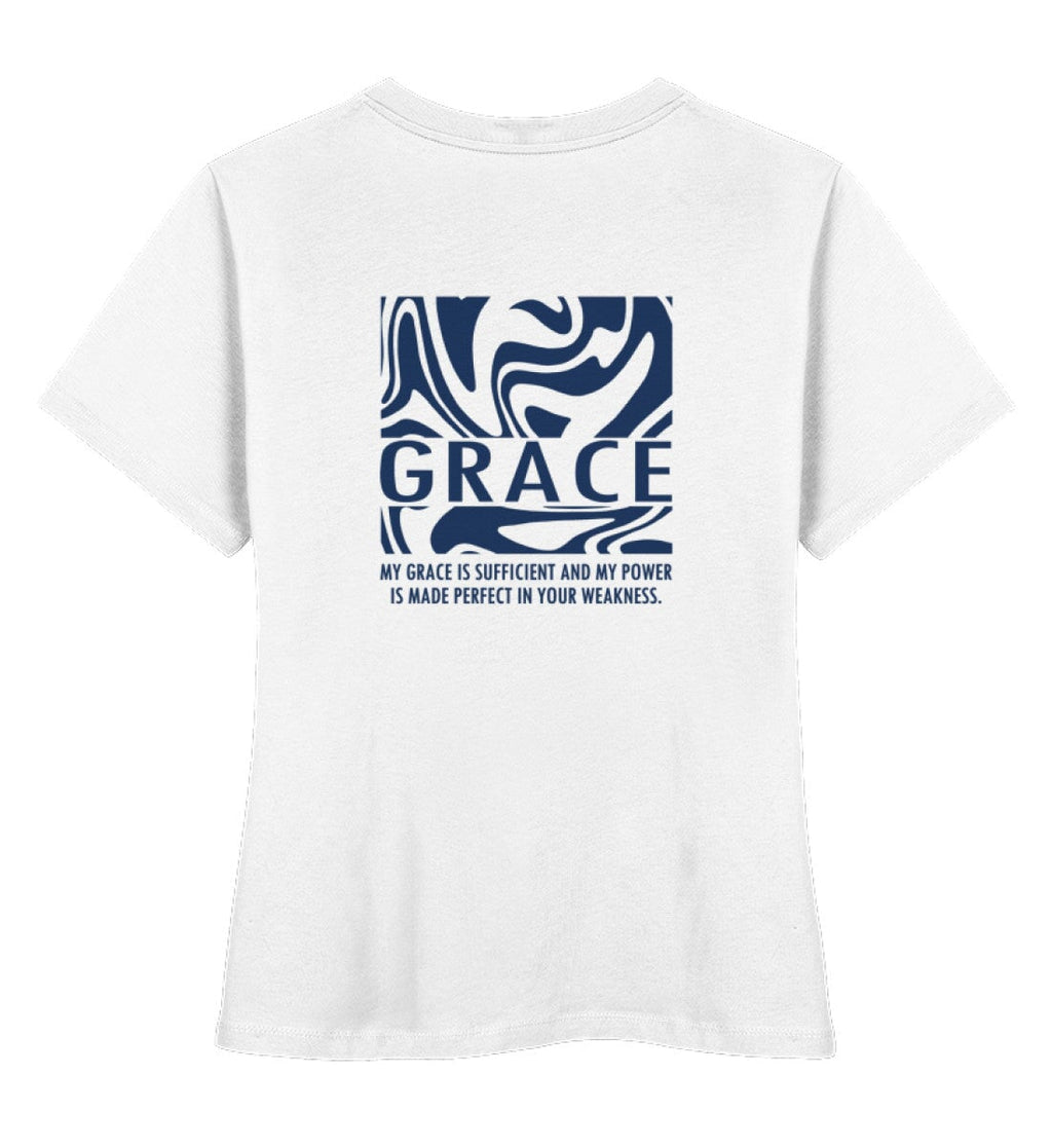 GRACE STREETWEAR FRAUEN SHIRT BACKPRINT Stella Muser Shirt ST/ST Shirtee Weiß XS 
