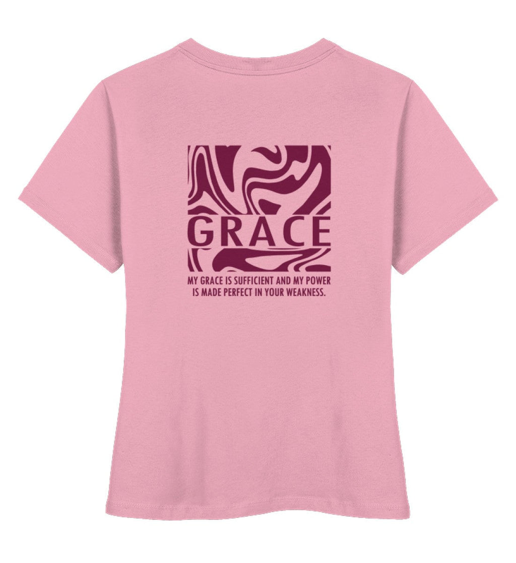 GRACE STREETWEAR SHIRT BACKPRINT - Damen Premium Organic Shirt Stella Muser Shirt ST/ST Shirtee Cotton Pink XS 