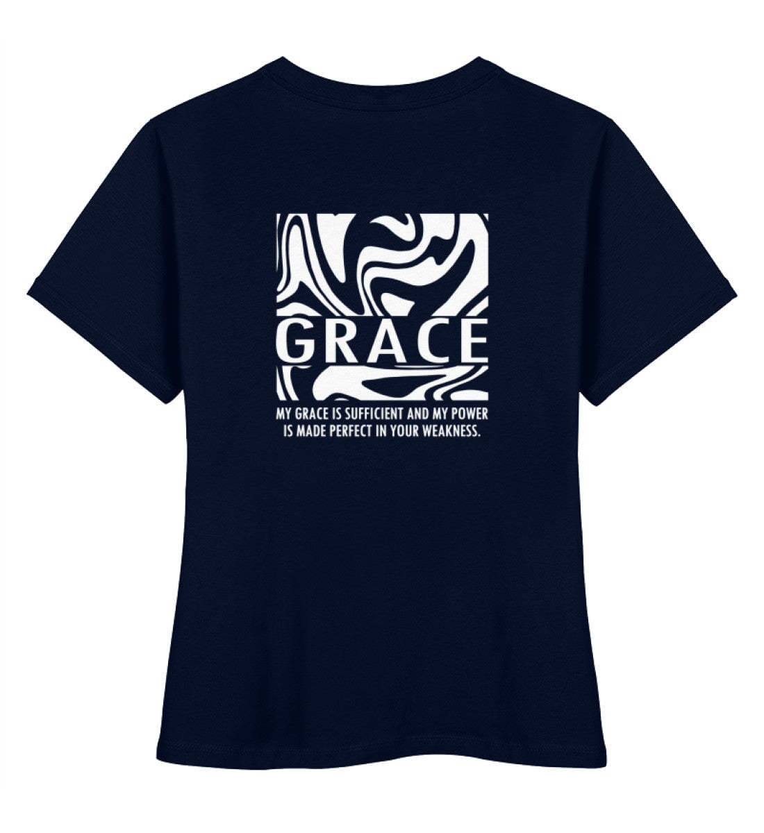 GRACE STREETWEAR SHIRT BACKPRINT - Damen Premium Organic Shirt Stella Muser Shirt ST/ST Shirtee French Navy XS 