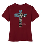 HEALED BY HIS WOUNDS STREETWEAR FRAUEN SHIRT BACKPRINT - Damen Premium Organic Shirt Stella Muser Shirt ST/ST Shirtee Burgundy XS 