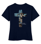HEALED BY HIS WOUNDS STREETWEAR FRAUEN SHIRT BACKPRINT - Damen Premium Organic Shirt Stella Muser Shirt ST/ST Shirtee French Navy XS 