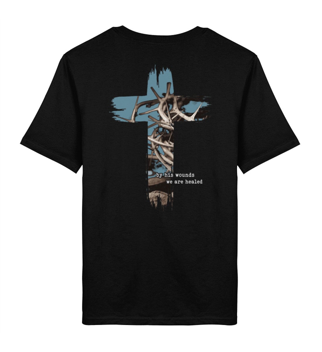 HEALED BY HIS WOUNDS STREETWEAR SHIRT BACKPRINT - Herren Premium Organic Shirt 2.0 ST/ST Creator T-Shirt 2.0 ST/ST Shirtee Black XS 