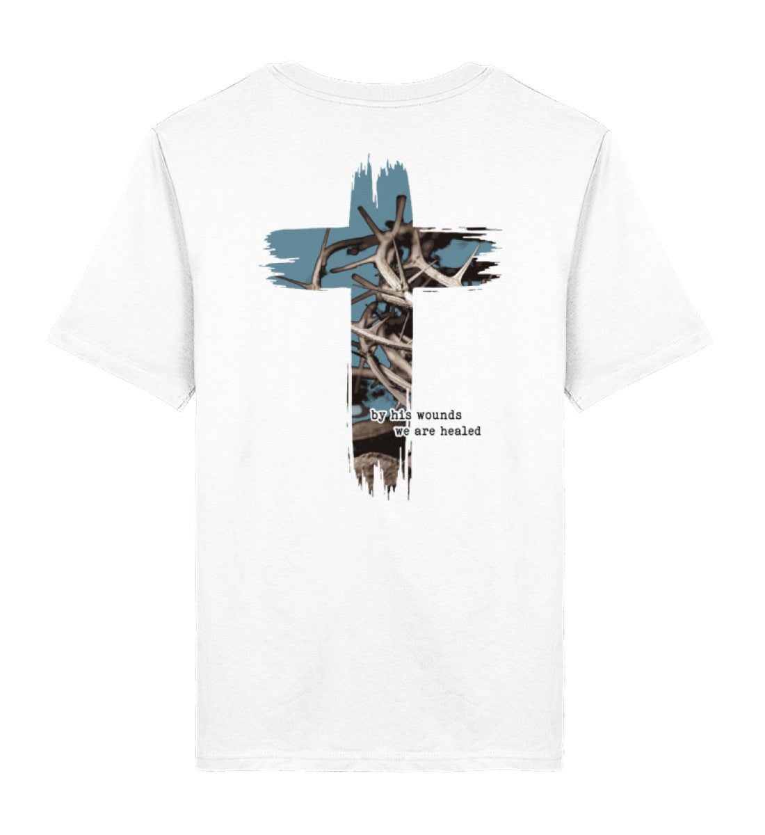 HEALED BY HIS WOUNDS STREETWEAR SHIRT BACKPRINT - Herren Premium Organic Shirt 2.0 ST/ST Creator T-Shirt 2.0 ST/ST Shirtee White XS 