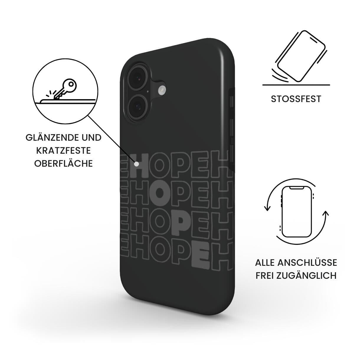 HOPE Robuste Handyhülle in Anthrazit Tech Accessories Podbase 