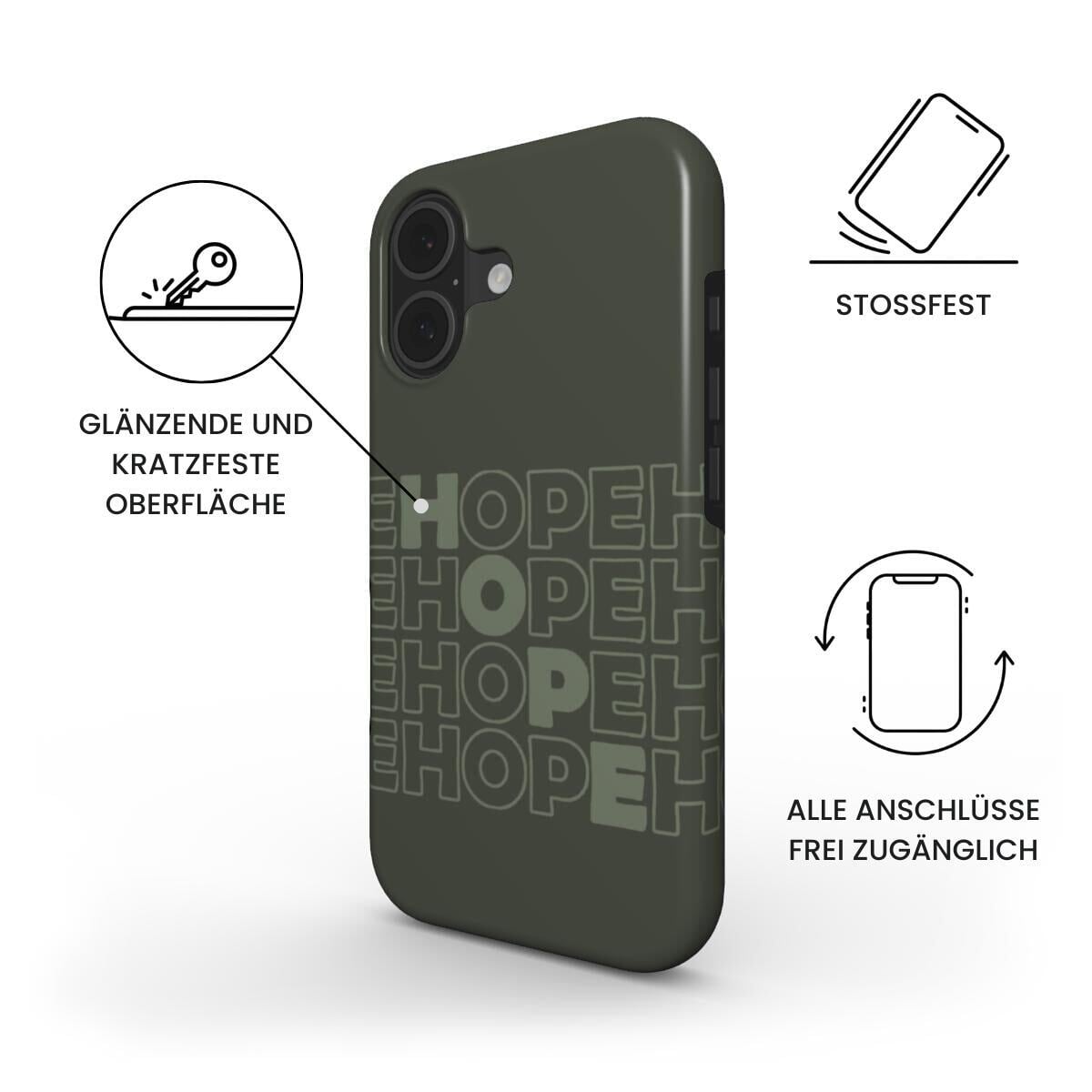 HOPE Robuste Handyhülle in Moos Tech Accessories Podbase 