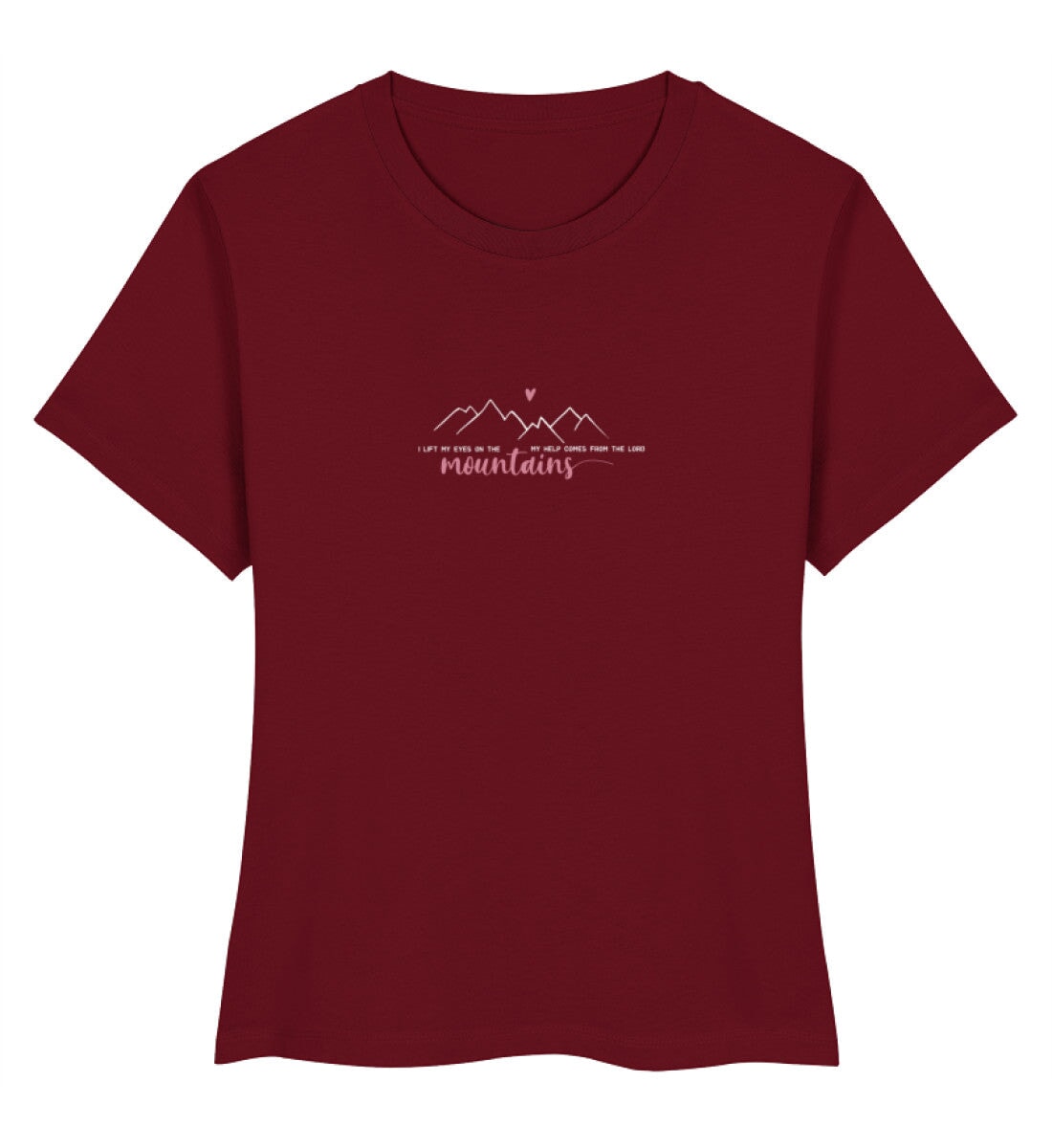 I lift my eyes on the mountains - Damen Premium Organic Shirt Stella Muser Shirt ST/ST Shirtee Burgundy XS 