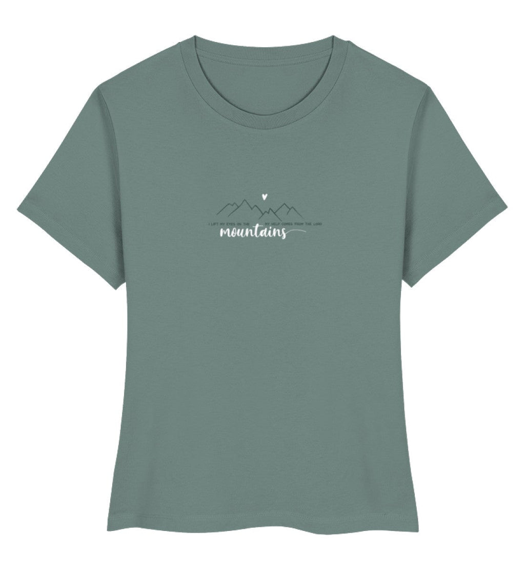 I lift my eyes on the mountains - Damen Premium Organic Shirt Stella Muser Shirt ST/ST Shirtee Green Bay XS 