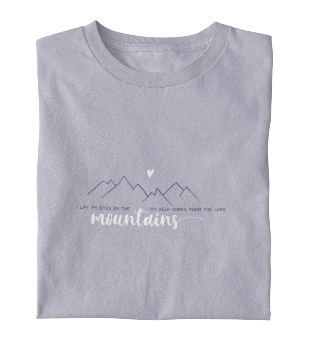 I LIFT MY EYES ON THE MOUNTAINS FRAUEN SHIRT Stella Muser Shirt ST/ST Shirtee Lavendel S 