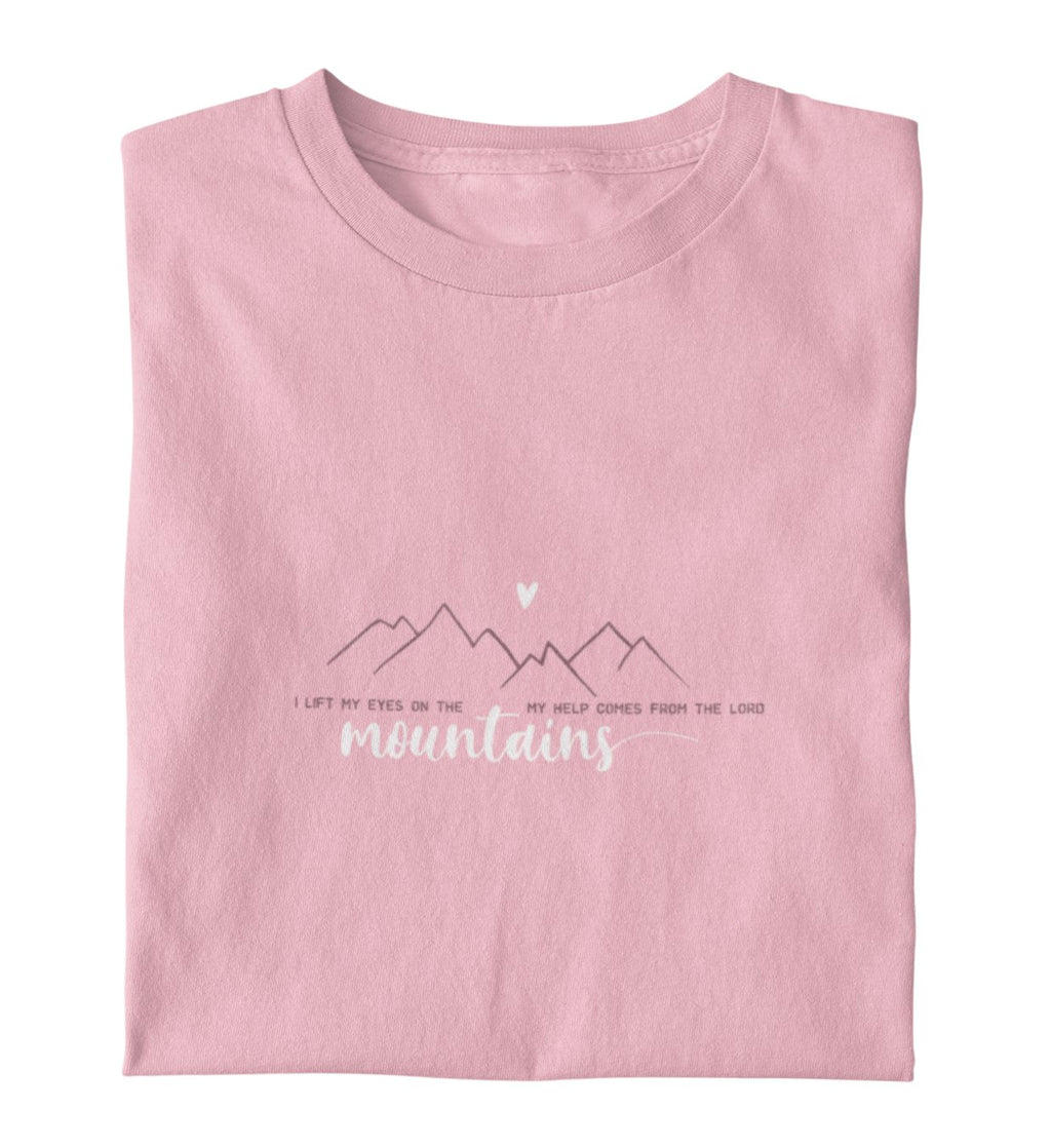 I LIFT MY EYES ON THE MOUNTAINS FRAUEN SHIRT Stella Muser Shirt ST/ST Shirtee Pink XS 