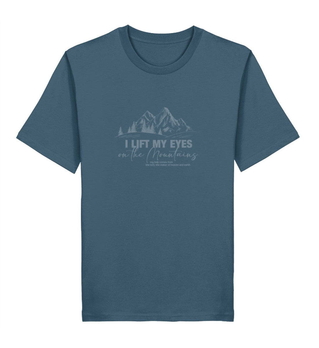 I LIFT MY EYES ON THE MOUNTAINS SHIRT Creator T-Shirt 2.0 ST/ST Shirtee Schieferblau XS 
