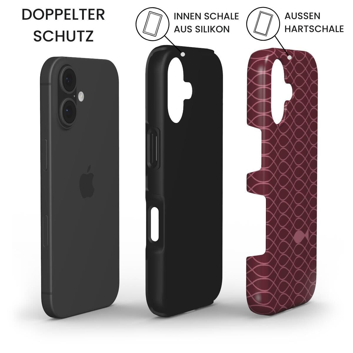 Ichthys Robuste Handyhülle in Dunkelrot Tech Accessories Podbase 