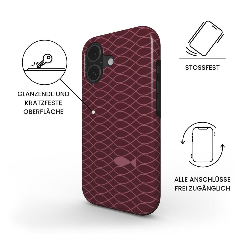 Ichthys Robuste Handyhülle in Dunkelrot Tech Accessories Podbase 
