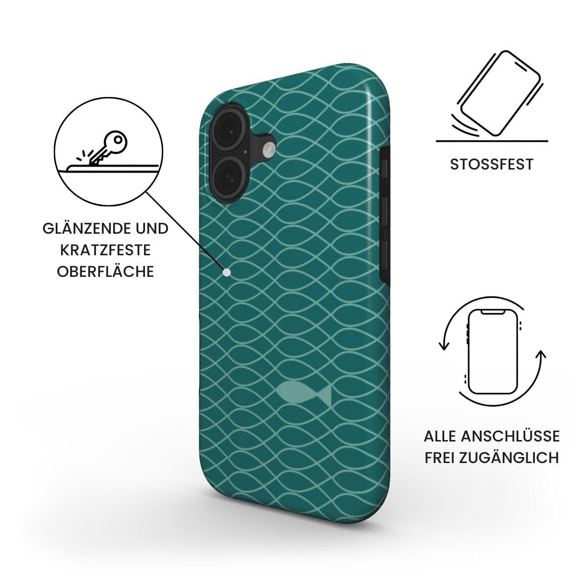 Ichthys Robuste Handyhülle in Türkis Tech Accessories Podbase 