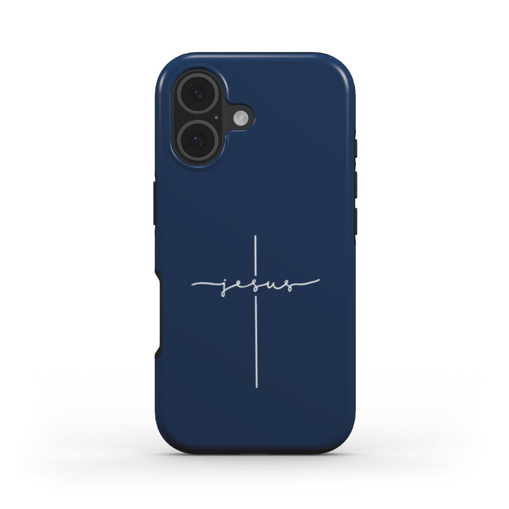 JESUS CROSS - robuste Handyhülle dunkelblau Tech Accessories Podbase 