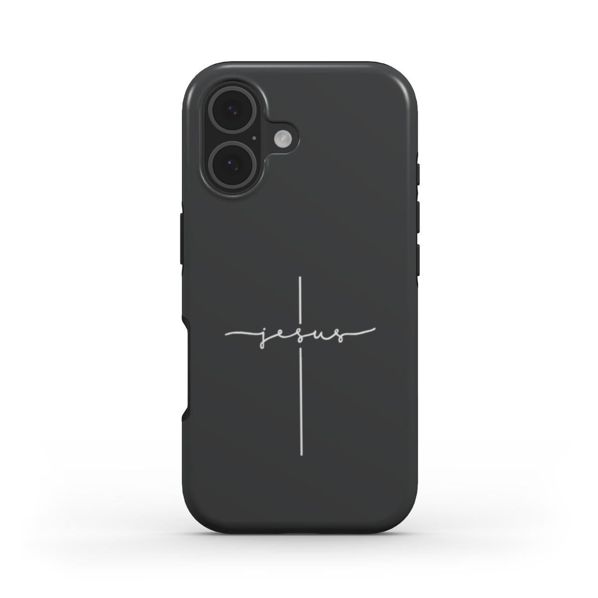 JESUS CROSS robuste Handyhülle in Anthrazit Tech Accessories Podbase 