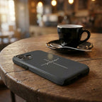 JESUS CROSS robuste Handyhülle in Anthrazit Tech Accessories Podbase 