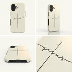 JESUS CROSS robuste Handyhülle in Cremeweiß Tech Accessories Podbase 