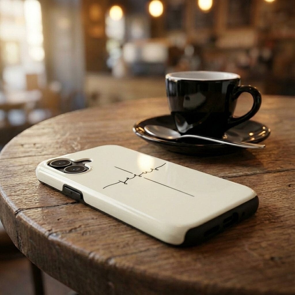 JESUS CROSS robuste Handyhülle in Cremeweiß Tech Accessories Podbase 