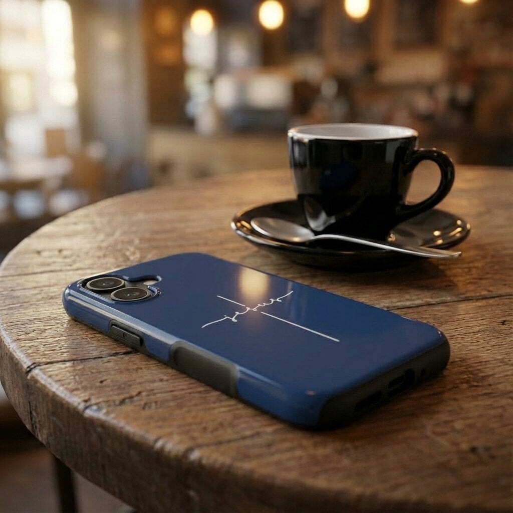 JESUS CROSS robuste Handyhülle in Dunkelblau Tech Accessories Podbase 