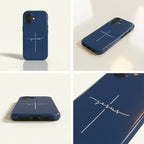JESUS CROSS robuste Handyhülle in Dunkelblau Tech Accessories Podbase 