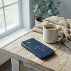 JESUS CROSS robuste Handyhülle in Dunkelblau Tech Accessories Podbase 