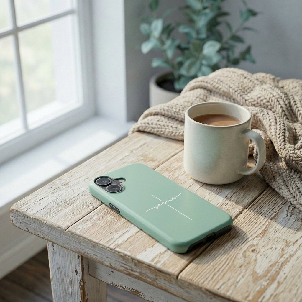 JESUS CROSS robuste Handyhülle in Eukalyptus Tech Accessories Podbase 