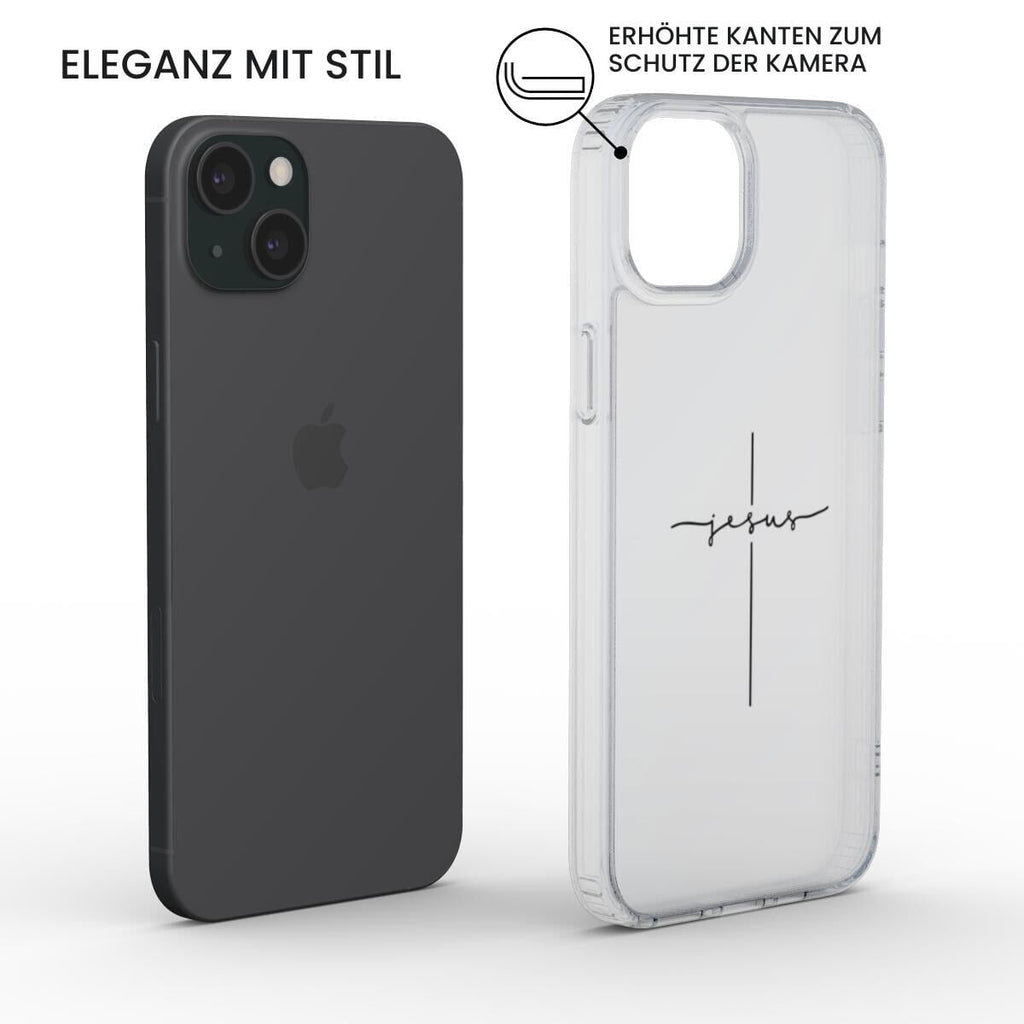 JESUS CROSS transparente Handyhülle mit schwarzem Druck Tech Accessories Podbase 