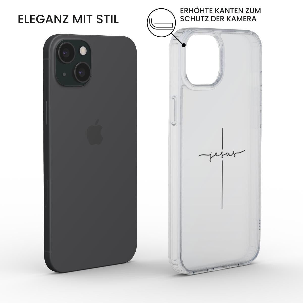 JESUS CROSS transparente Handyhülle mit schwarzem Druck Tech Accessories Podbase 