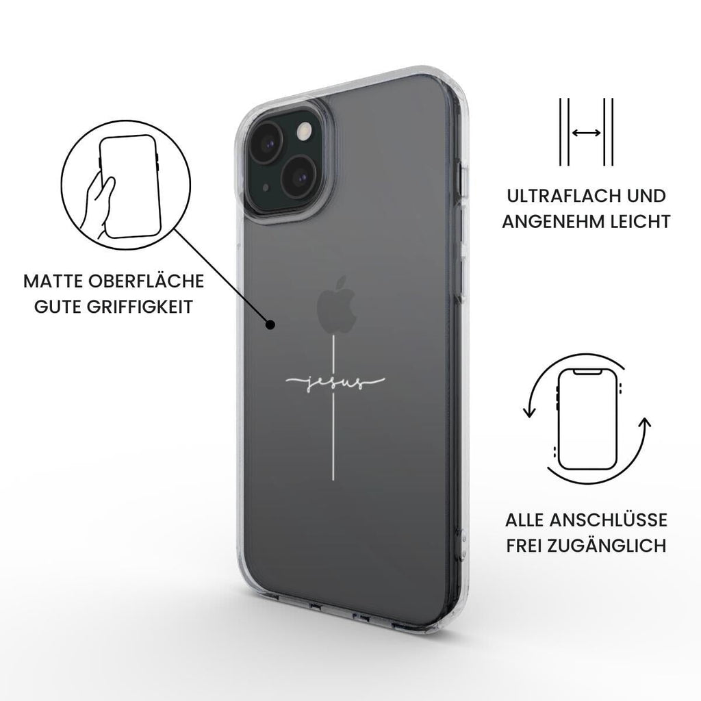 JESUS CROSS transparente Handyhülle mit weißem Druck Tech Accessories Podbase 